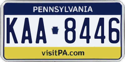 PA license plate KAA8446