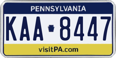 PA license plate KAA8447