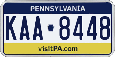 PA license plate KAA8448