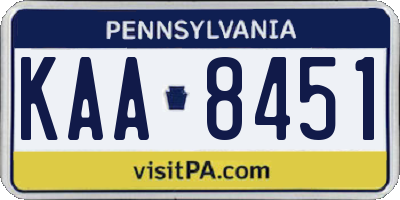 PA license plate KAA8451