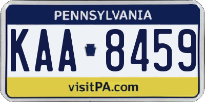PA license plate KAA8459