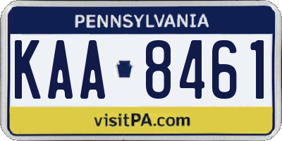 PA license plate KAA8461