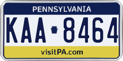 PA license plate KAA8464