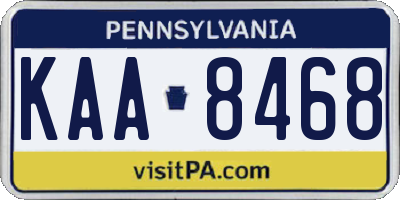 PA license plate KAA8468