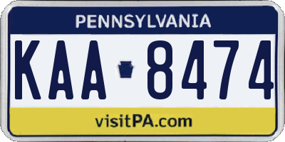 PA license plate KAA8474