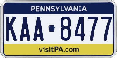 PA license plate KAA8477