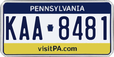 PA license plate KAA8481
