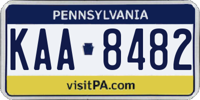 PA license plate KAA8482