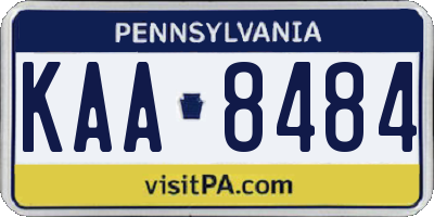 PA license plate KAA8484