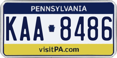 PA license plate KAA8486