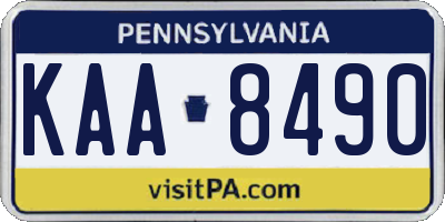 PA license plate KAA8490