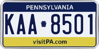PA license plate KAA8501
