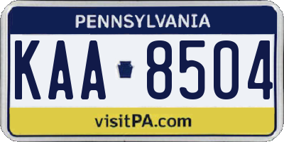 PA license plate KAA8504