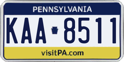 PA license plate KAA8511