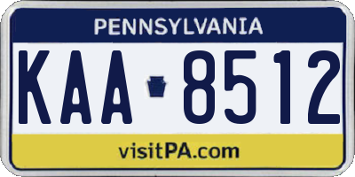 PA license plate KAA8512