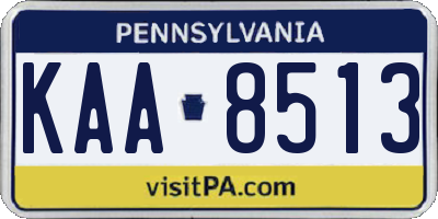 PA license plate KAA8513