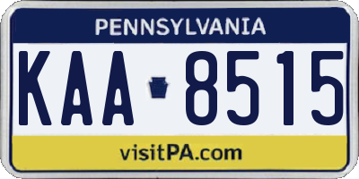 PA license plate KAA8515