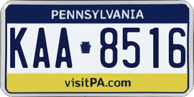 PA license plate KAA8516