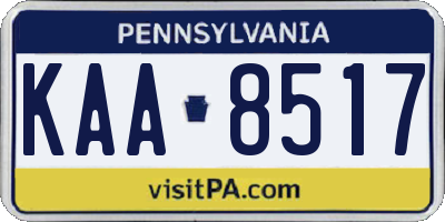 PA license plate KAA8517