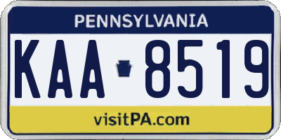PA license plate KAA8519
