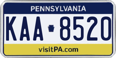 PA license plate KAA8520