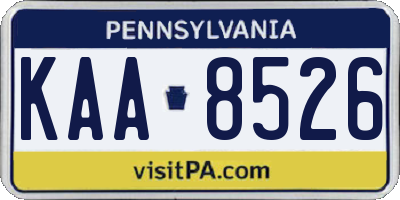 PA license plate KAA8526
