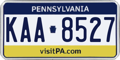 PA license plate KAA8527