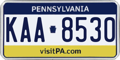 PA license plate KAA8530