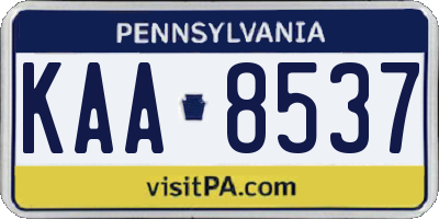 PA license plate KAA8537