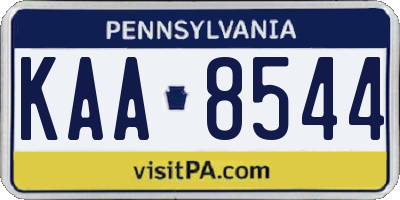 PA license plate KAA8544