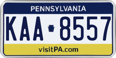PA license plate KAA8557