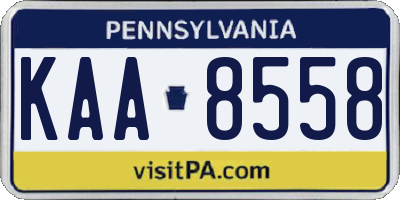 PA license plate KAA8558