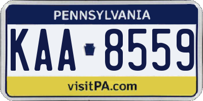 PA license plate KAA8559