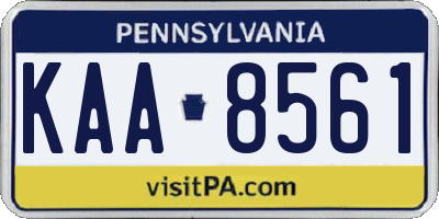 PA license plate KAA8561