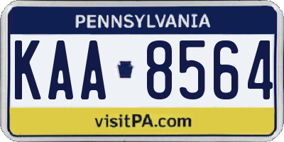 PA license plate KAA8564