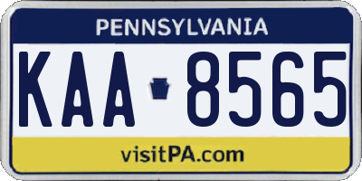 PA license plate KAA8565