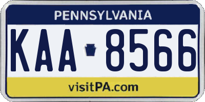 PA license plate KAA8566