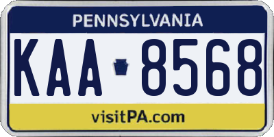 PA license plate KAA8568