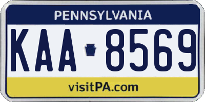 PA license plate KAA8569