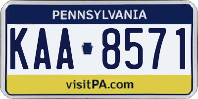 PA license plate KAA8571
