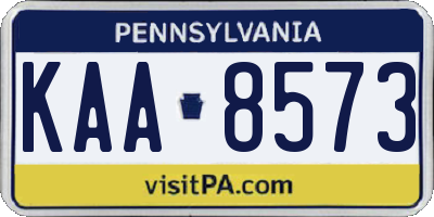 PA license plate KAA8573