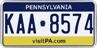 PA license plate KAA8574