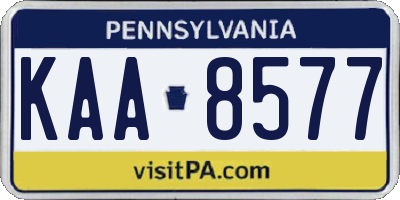 PA license plate KAA8577