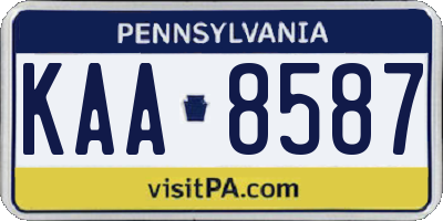 PA license plate KAA8587