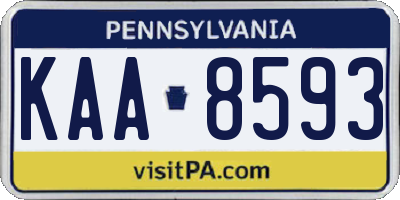 PA license plate KAA8593