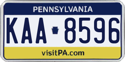 PA license plate KAA8596