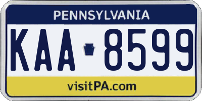 PA license plate KAA8599