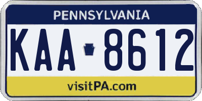PA license plate KAA8612