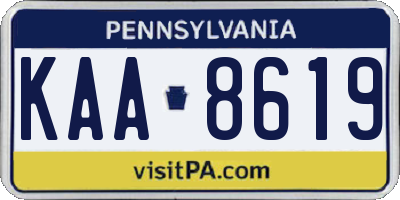 PA license plate KAA8619