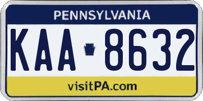 PA license plate KAA8632